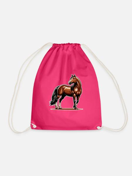 Braunes Quarter Horse Design - Turnbeutel - Fuchsia