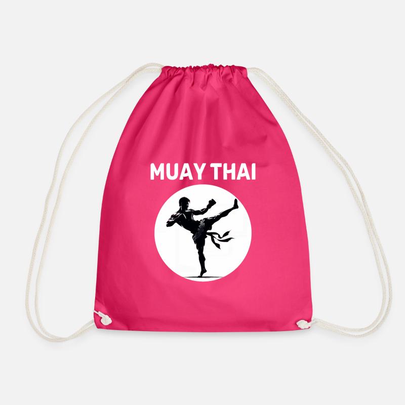 Muay Thai Fighter - Drawstring Bag - fuchsia