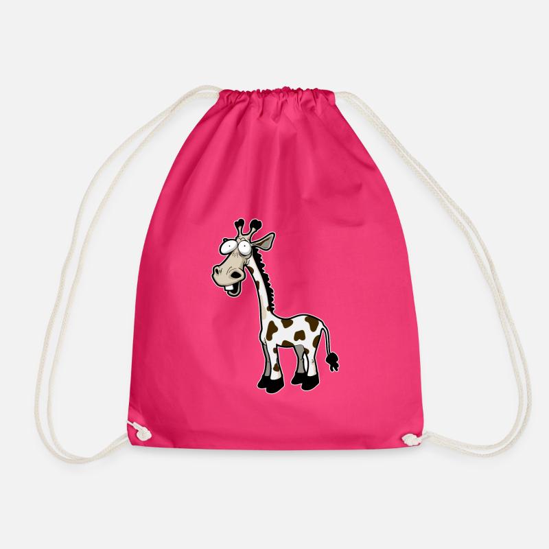 Lustige Giraffe Gezeichnete Giraffe - Turnbeutel - Fuchsia