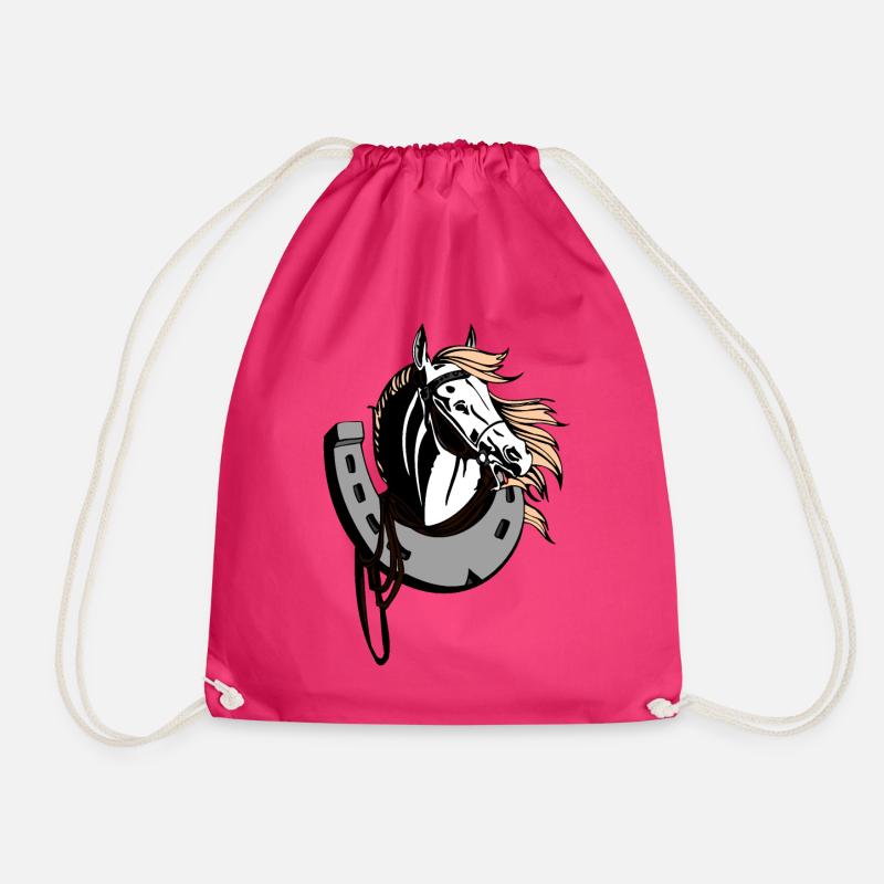 Reiten Pferd Hufeisen - Turnbeutel - Fuchsia
