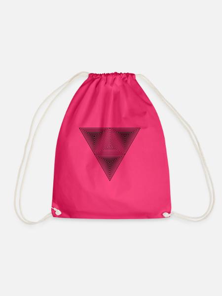 Optical illusion (Hipster Dreick) B&w Art - Turnbeutel - Fuchsia