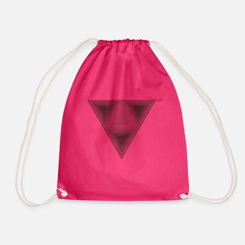 Optical illusion (Hipster Dreick) B&w Art - Turnbeutel - Fuchsia