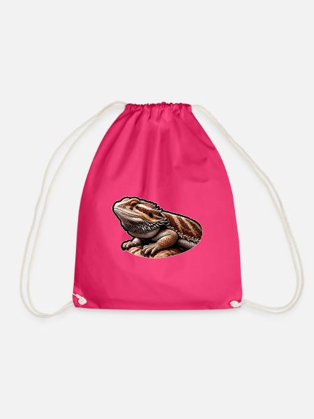 Bartagamen-Eidechse - Turnbeutel - Fuchsia