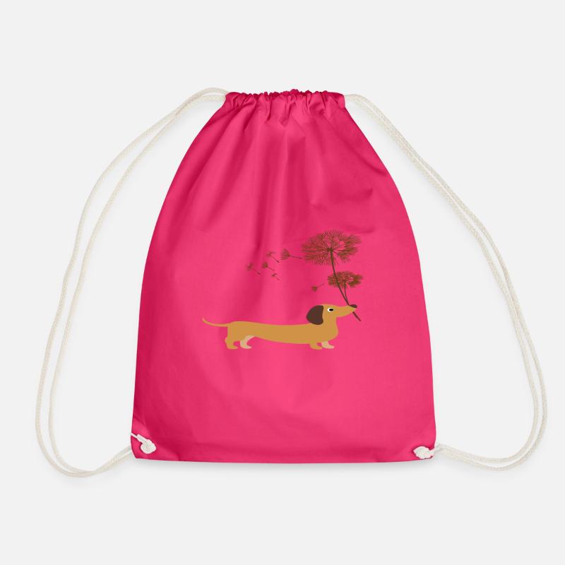 Dackel mit Pusteblume - Dackel shirt geschenkidee - Turnbeutel - Fuchsia