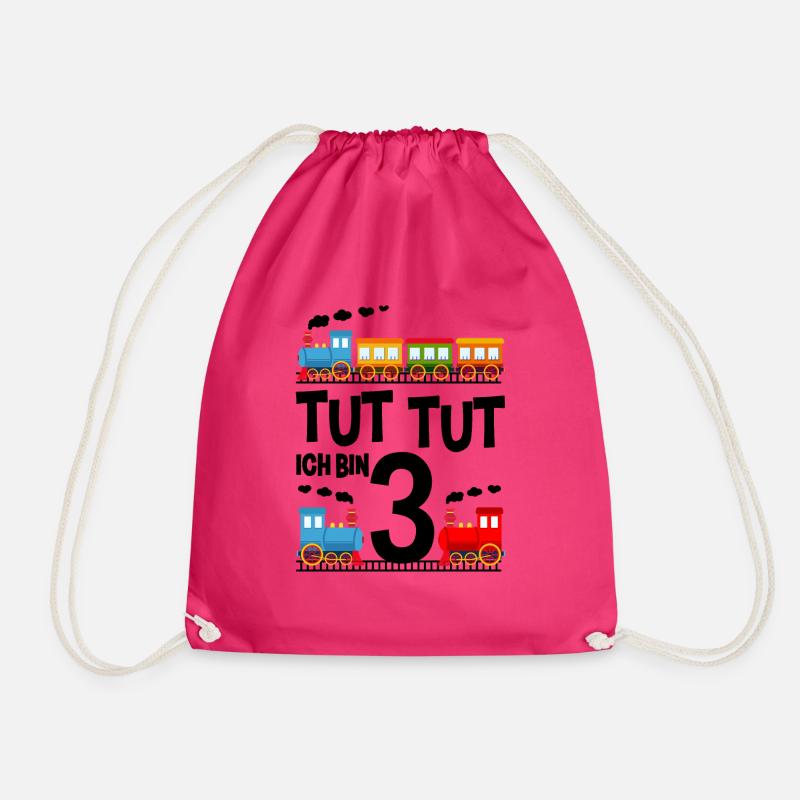 3. Geburtstag Eisenbahn - Turnbeutel - Fuchsia
