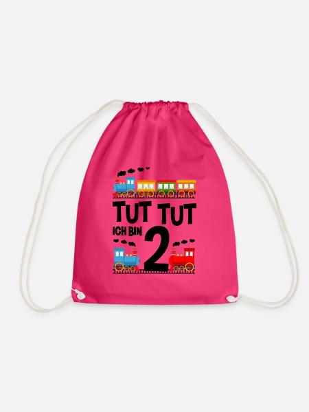2. Geburtstag Eisenbahn - Turnbeutel - Fuchsia