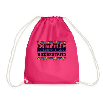 Autism Awareness – Don't Condemn What - Drawstring Bag - fuchsia - Front