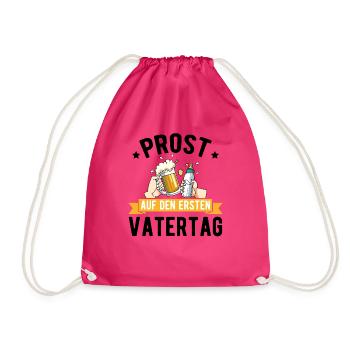 Prost Auf Den Ersten Vatertag mit Bier und - Turnbeutel - Fuchsia - Vorne