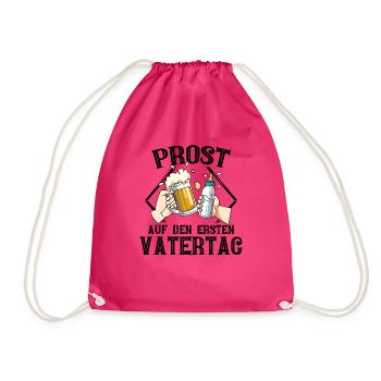 Prost Auf Den Ersten Vatertag mit Bier und - Turnbeutel - Fuchsia - Vorne