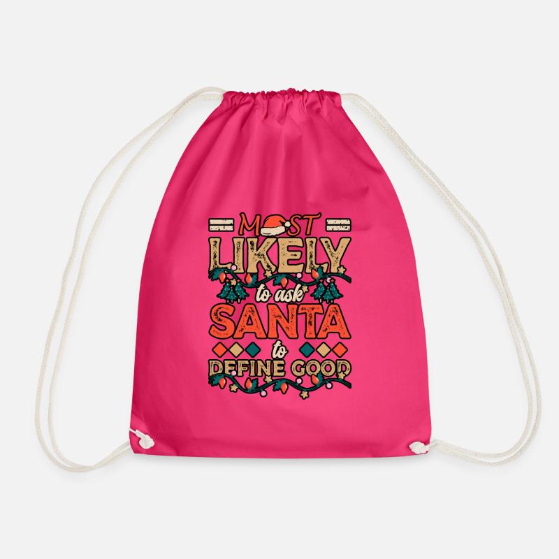 Am Ehesten Den Weihnachtsmann Bitten, Ein Gutes - Turnbeutel - Fuchsia