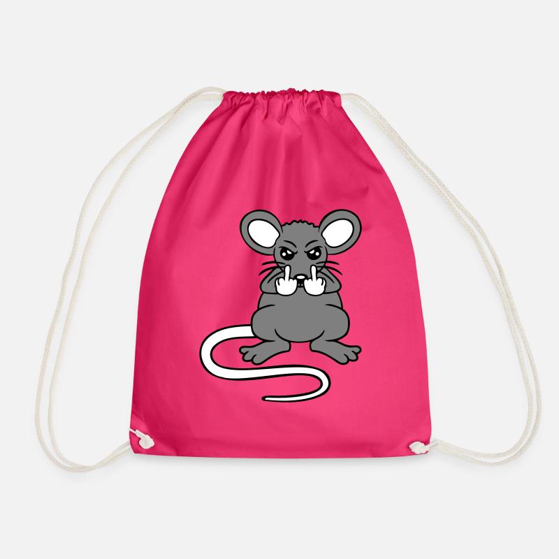 Maus Böse Wütend Frustriert Aggressiv Mittelfinger - Turnbeutel - Fuchsia
