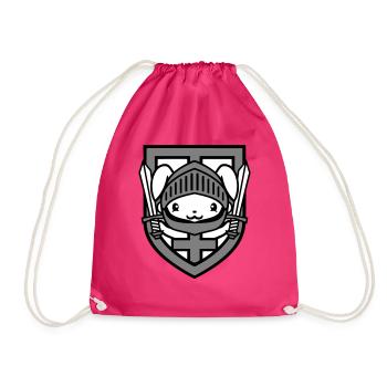 Lapin Chevalier Épée Bouclier Armure Casque Château Héros - Sac de sport léger - fuchsia - Devant