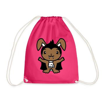 Lapin Vampire Sharp Longues Dents Halloween Costume - Sac de sport léger - fuchsia - Devant