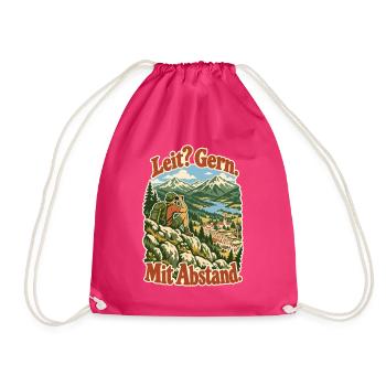 Leit Gern Mit Abstand - Turnbeutel - Fuchsia - Vorne