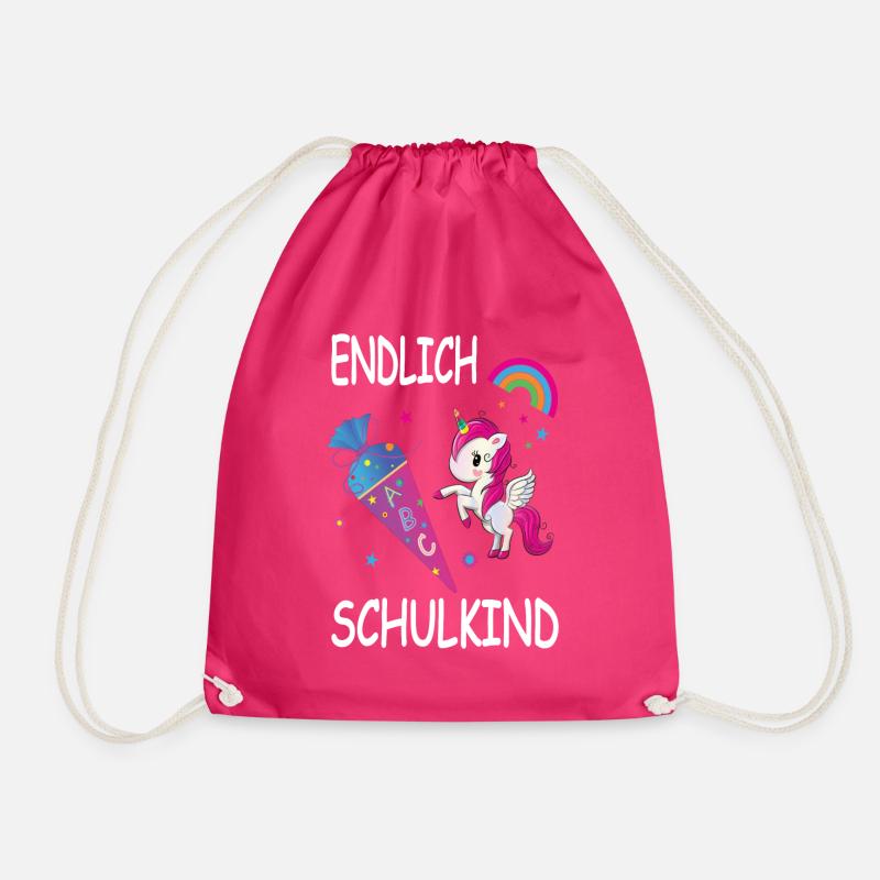 Endlich Schulkind - Turnbeutel - Fuchsia