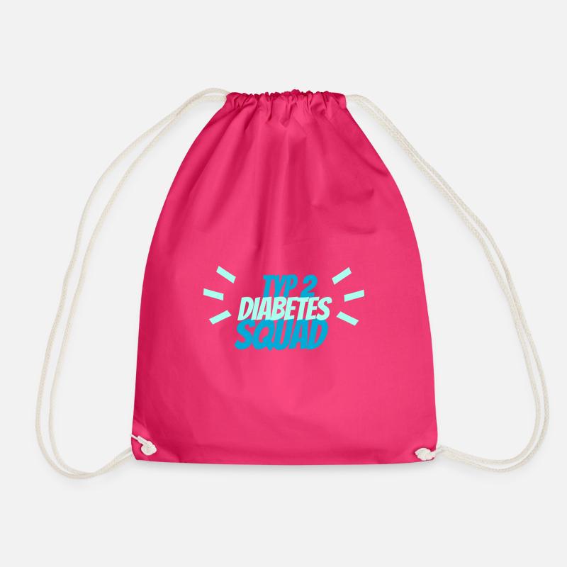 Diabetes Squad Diabetic Type 1 Gift - Drawstring Bag - fuchsia