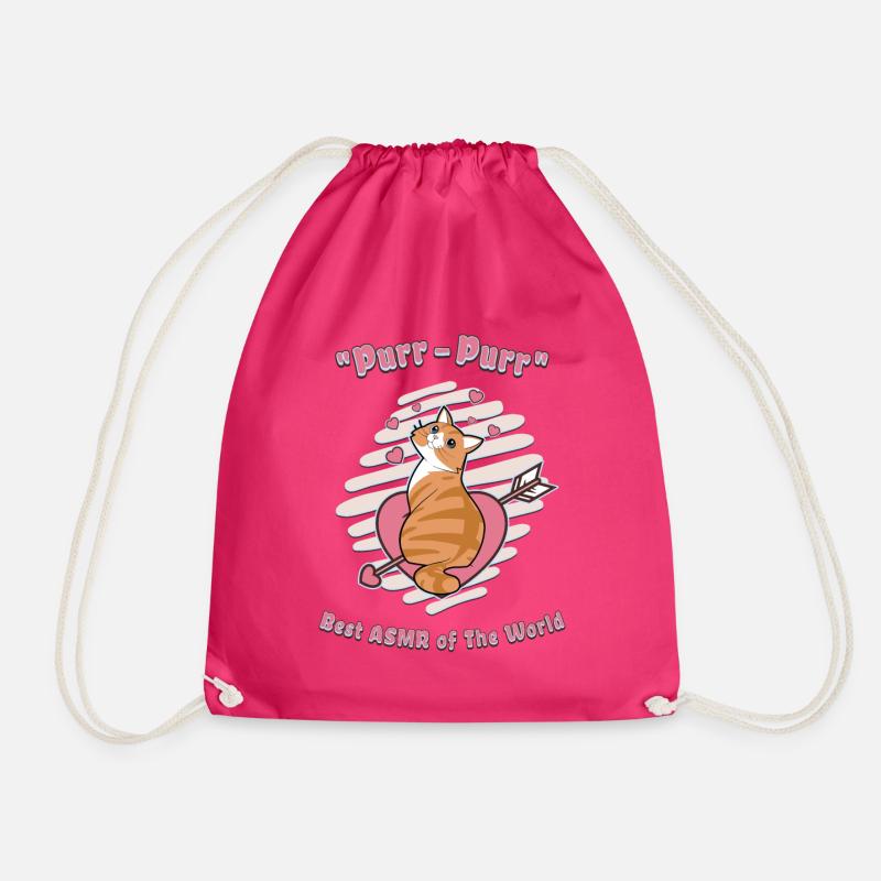 ASMR CAT - Drawstring Bag - fuchsia