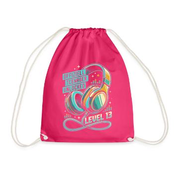 Level 13 Kopfhörer Offizieller Teenager - Turnbeutel - Fuchsia - Vorne