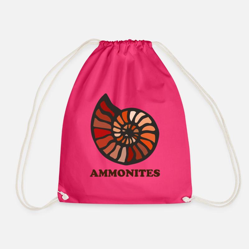 Ammonites - Drawstring Bag - fuchsia