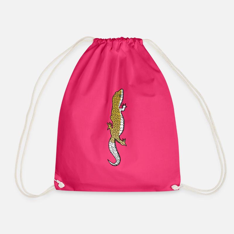 Lizard - Gecko - Reptile - Gift - Lizard - Drawstring Bag - fuchsia