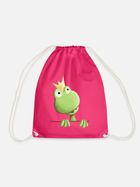 Süßer Froschkönig - Frosch Comic - Turnbeutel - Fuchsia