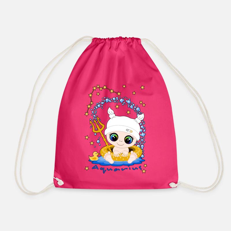 sternzeichen_aquarius - Drawstring Bag - fuchsia