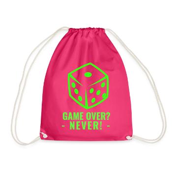 GAME OVER? - NEVER! - Turnbeutel - Fuchsia - Vorne
