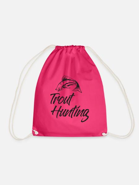 Angler - Angelsport - Forelle - Geschenk - Turnbeutel - Fuchsia