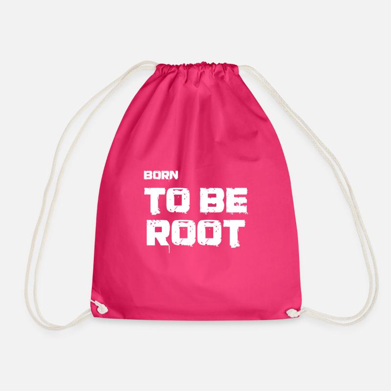 Born to be root. IT administrators, admin, nerds - Drawstring Bag - fuchsia