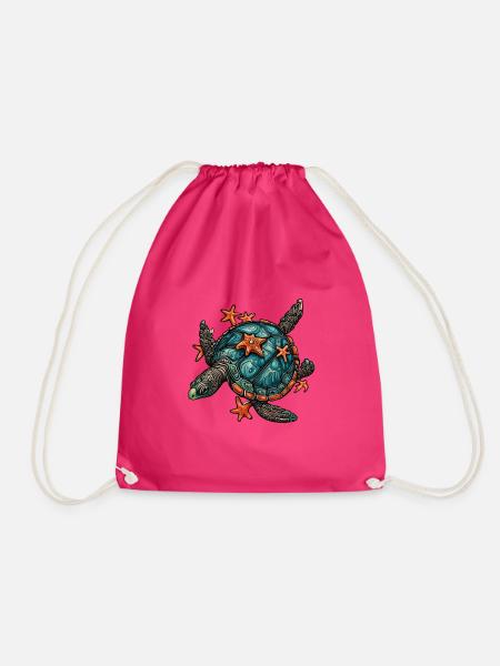 Schildkröte - Turnbeutel - Fuchsia
