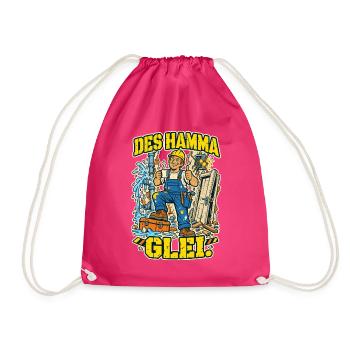 Des hamma glei Handwerker - Turnbeutel - Fuchsia - Vorne