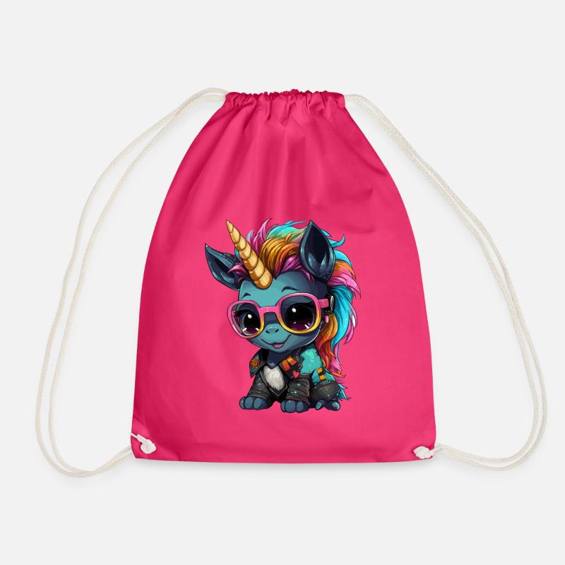 Conception de licorne Punker - Sac de sport léger - fuchsia