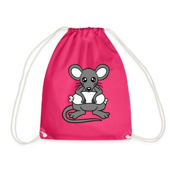Souris grosse saucisse manger faim saucisse grillades - Sac de sport léger - fuchsia - Devant