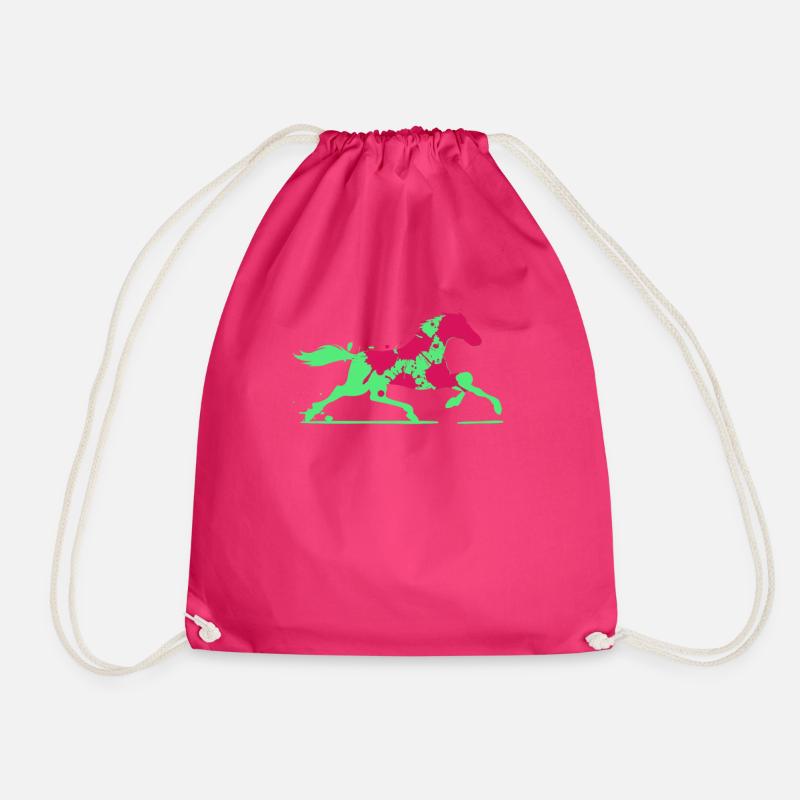 Buntes Pferd - Turnbeutel - Fuchsia