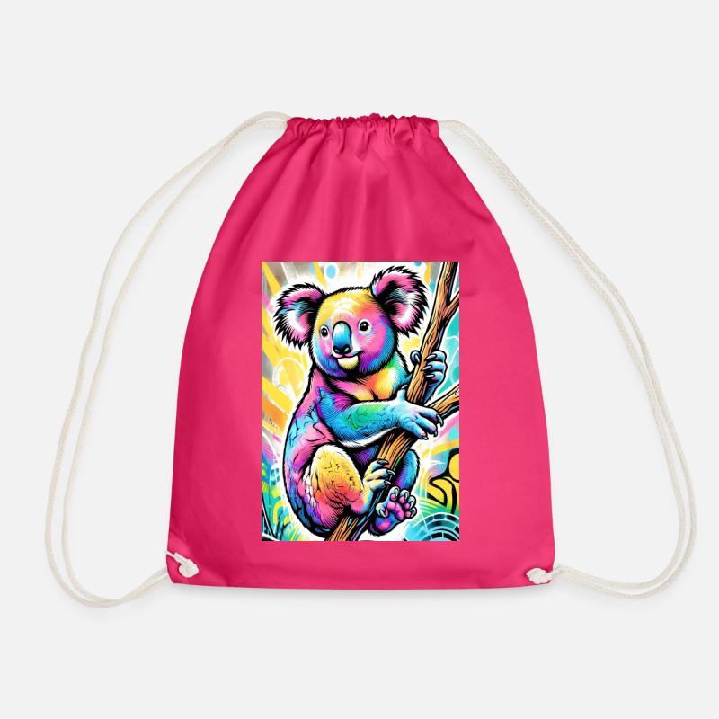 Koala - Drawstring Bag - fuchsia