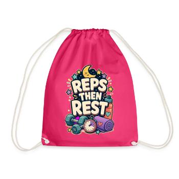 REPS THEN REST - Drawstring Bag - fuchsia - Front