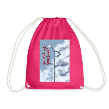Wolken und Straßenlaterne am Himmel - Turnbeutel - Fuchsia - Vorne