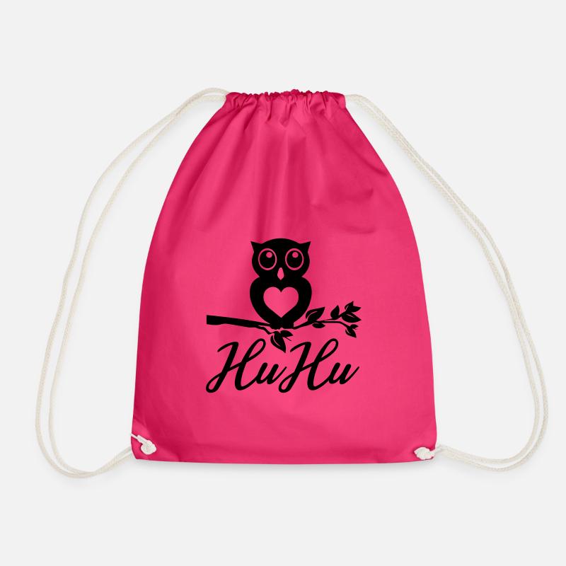 HuHu Eule mit Herz - Turnbeutel - Fuchsia