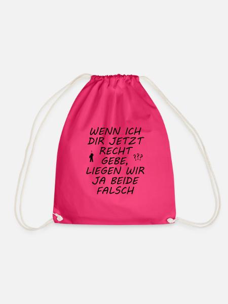 Spruch, Lustig, Frech, witzig - Turnbeutel - Fuchsia