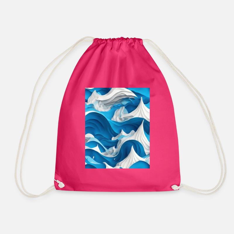 Ocean Waves 3D Paper - Turnbeutel - Fuchsia
