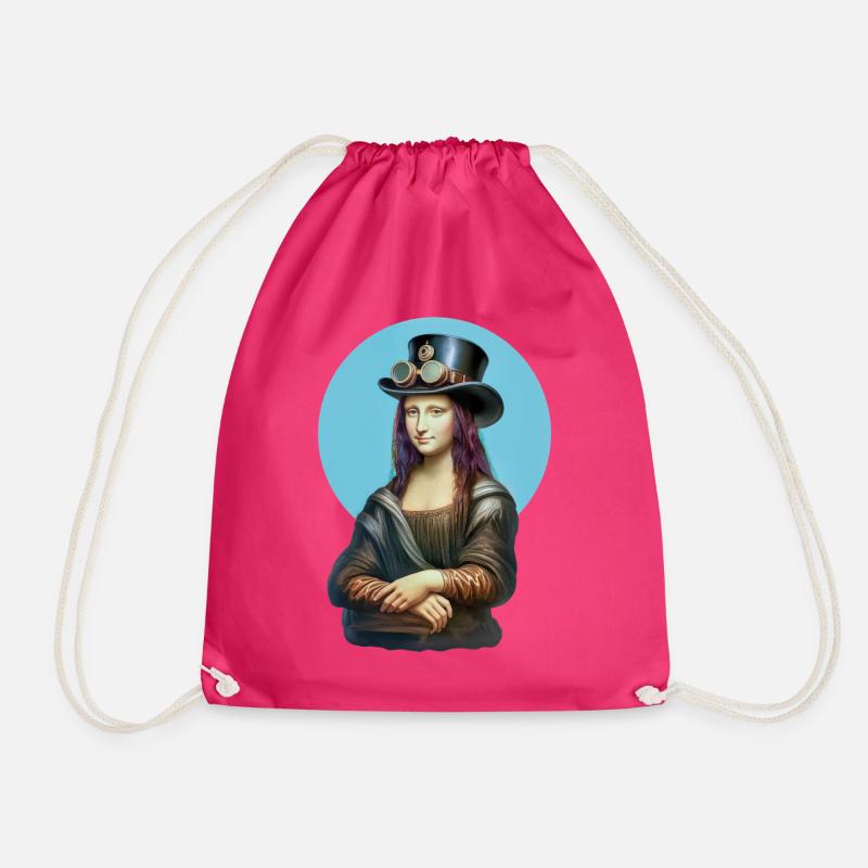 STEAM MONA - steam punk'n'roll - Drawstring Bag - fuchsia
