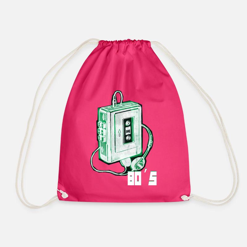 80's - Drawstring Bag - fuchsia
