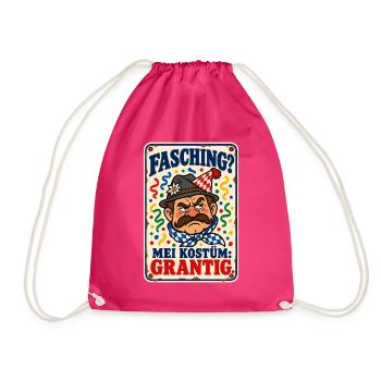 Fasching Kostüm grantig - Turnbeutel - Fuchsia - Vorne