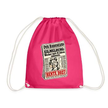 Rente 2027 Wecker entlassen - Turnbeutel - Fuchsia - Vorne