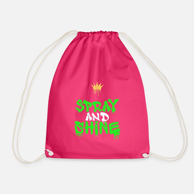 Spray and Shine Graffiti - Drawstring Bag - fuchsia