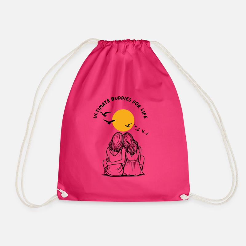 Ultimate buddies for life - Drawstring Bag - fuchsia