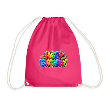 Alles Gute zum Geburtstag Rainbow Bubble: Wow-Effekt! - Turnbeutel - Fuchsia - Vorne