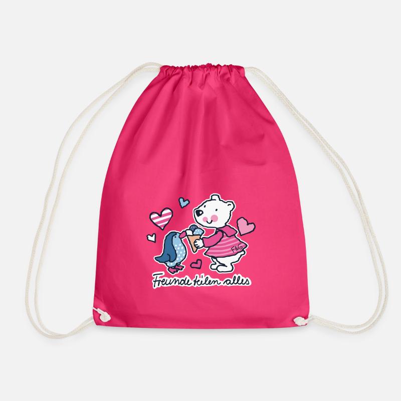 Friends share everything - Drawstring Bag - fuchsia