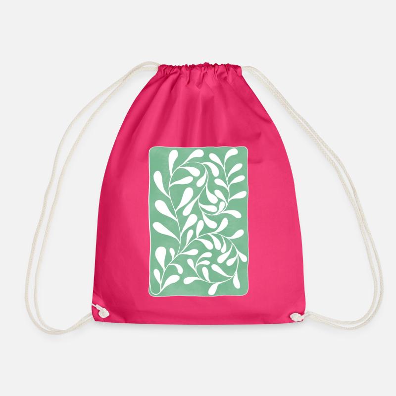 Eucalyptus leaves - Drawstring Bag - fuchsia