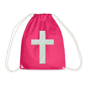 Marmorkreuz Kreuzprint - Turnbeutel - Fuchsia - Vorne